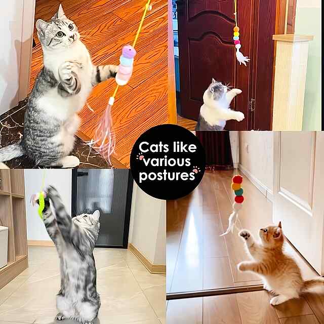 Іграшка Кольоровий черв'як: Інтерактивна підвісна розвага для котів 30 г. - 1 фото товару