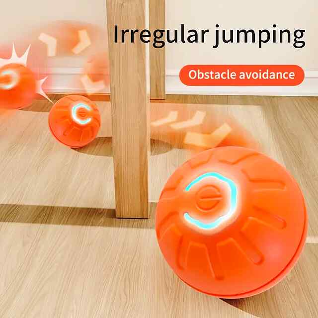 Помаранчева інтелектуальна іграшка з м'ячем для собак та котів — TPR — 5.2см, USB, G1339