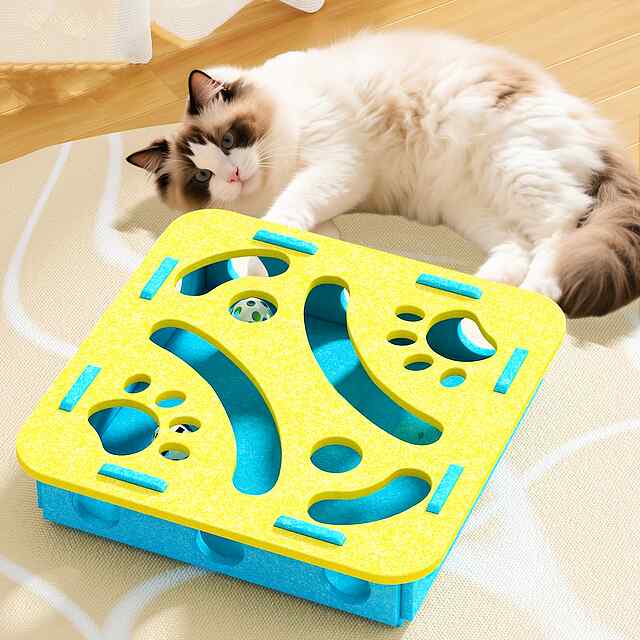 ???? Іграшка-Пазл для Котів Весела Риболовля ???? Інтерактивна, Розвиває, З М'ячами. - 3 фото товару