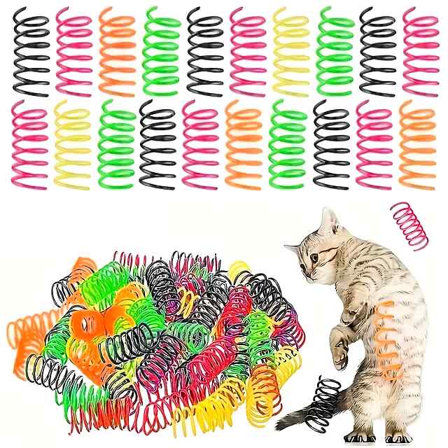 Пружинка-іграшка для котів і собак, з пластику, кольорова, 45 мм.