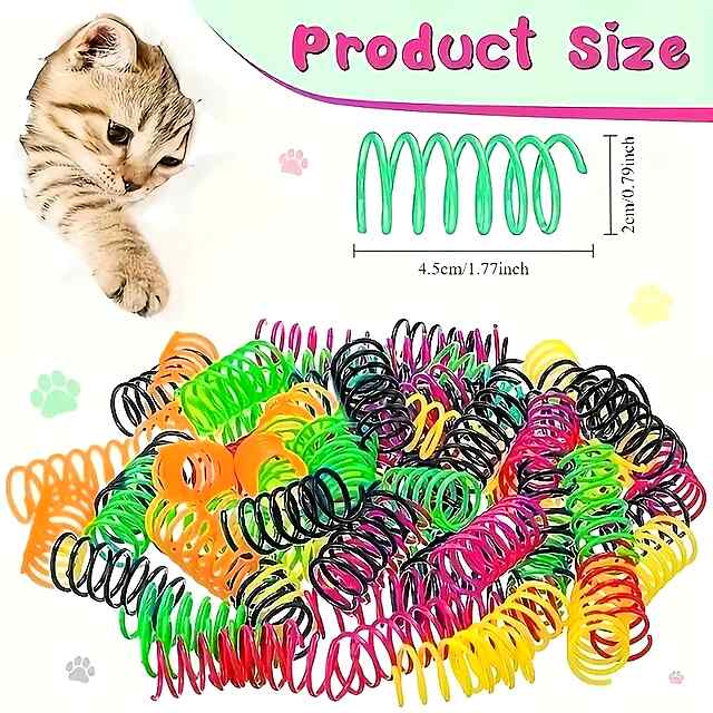 Іграшка-пружинка для тварин, пластик, 45 мм, випадковий колір. - 2 фото товару
