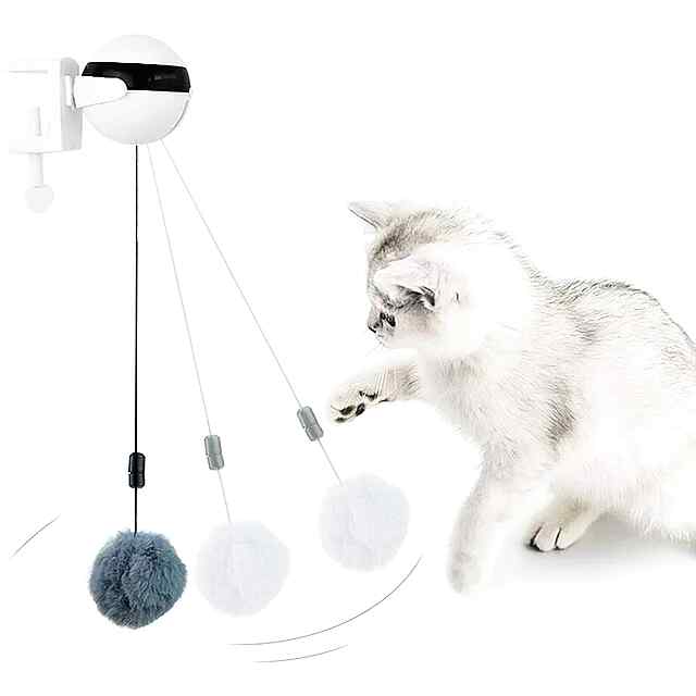 Інтерактивна іграшка-кулька YoYo для кішок з підйомом та обертанням, біла