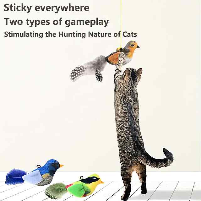 Інтерактивна іграшка Зелена пташка з м'ятою для котів ???? - 1 фото товару