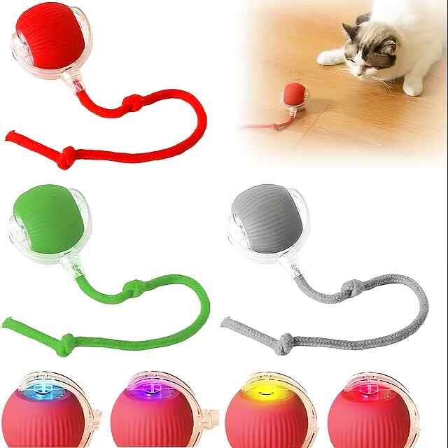 Інтерактивний м'ячик для кішки, бігає та щебече, режим сну, Type-C зарядка. - 3 фото товару