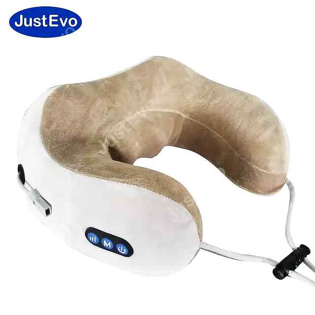 JUSTEVO U-образний масажер шиї з гіпоалергенним матеріалом, USB-живлення - 3 фото товару
