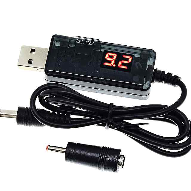 Кабель USB-DC 9-12V для живлення роутера/пристроїв з перемикачем та перехідником. - 1 фото товару