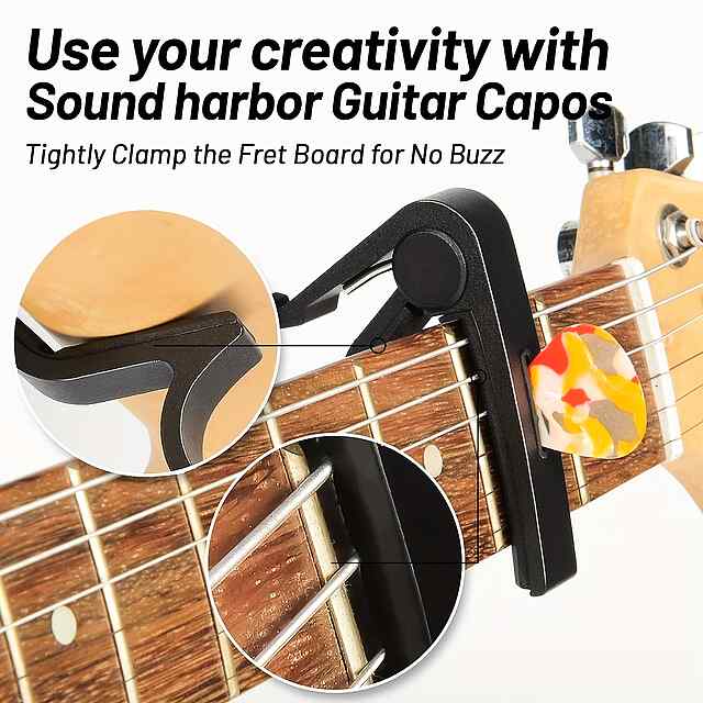 Каподастр для гітари   тримач медіаторів ???? універсальний металевий - 3 фото товару