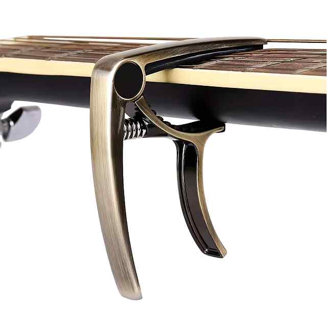 Каподастр для гітари, цинковий сплав, бронзовий, з мішечком