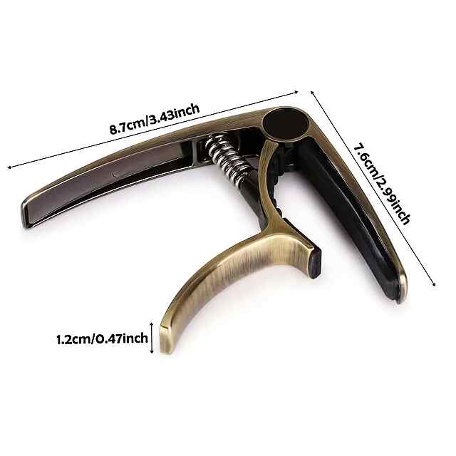 Каподастр для гітари, цинковий сплав, бронзовий, з мішечком - 1 фото товару