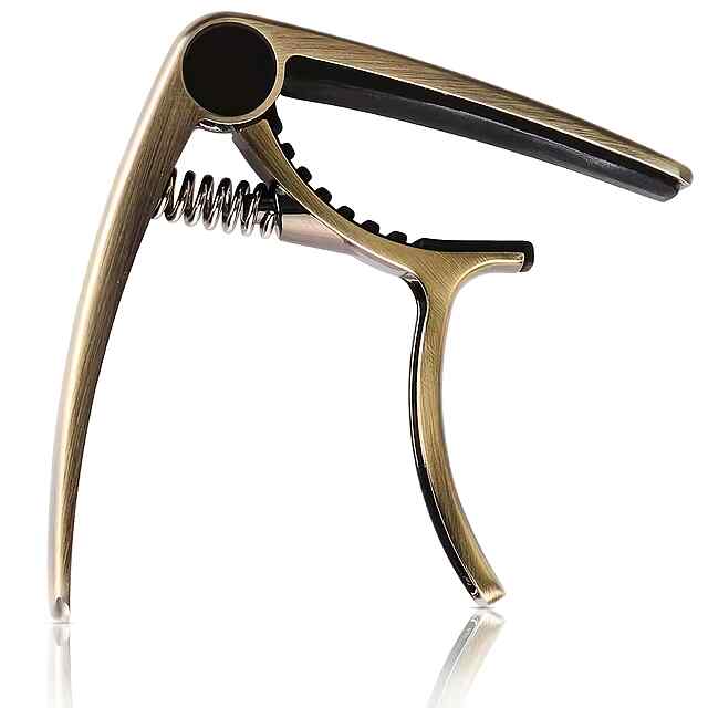 Каподастр для гітари, цинковий сплав, бронзовий, з мішечком - 2 фото товару