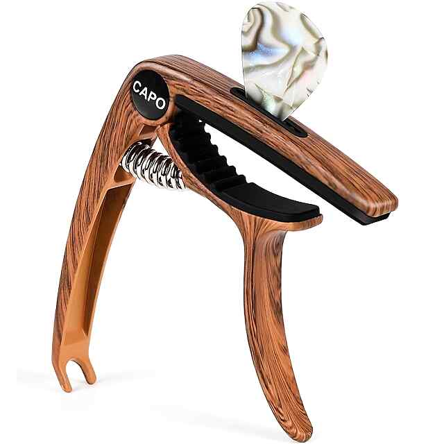 Каподастр гітарний   тримач для медіатора – преміум, дерево, метал, силікон, універсальний.