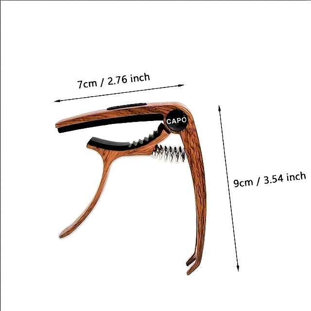 Каподастр гітарний преміум під дерево з тримачем для медіатора - 2 фото товару
