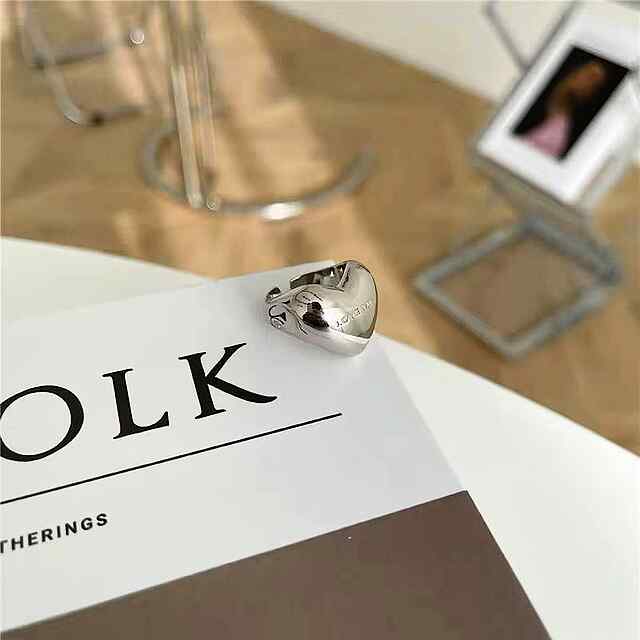 Кільце-каблучка Люби мене червоне серце з регульованим розміром, знижка -20% при замовленні - 1 фото товару