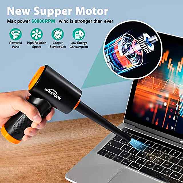 Компресор Air Duster безпровідний LED (51000об/хв) для продувки комп'ютерів та авто - 2 фото товару