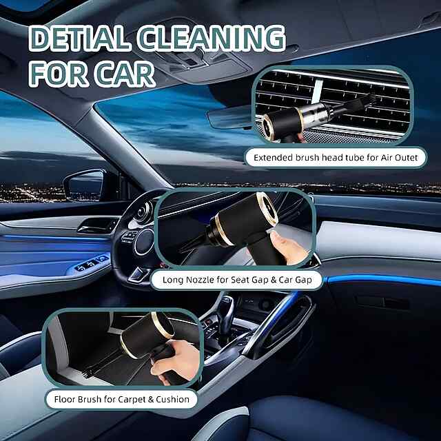 Компресор-пилосос (2в1) для ПК, авто та дому - портативний і потужний. Type-C зарядка. CE сертифікат. Комплект насадок. - 2 фото товару