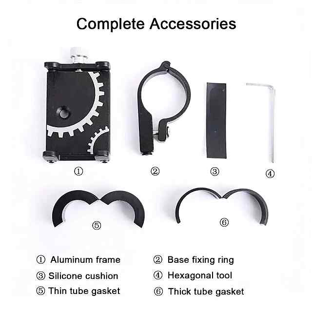 Кріплення телефону ZTTO універсальне срібло для велосипеда 31,8/25,4/22,2 mm - 3 фото товару