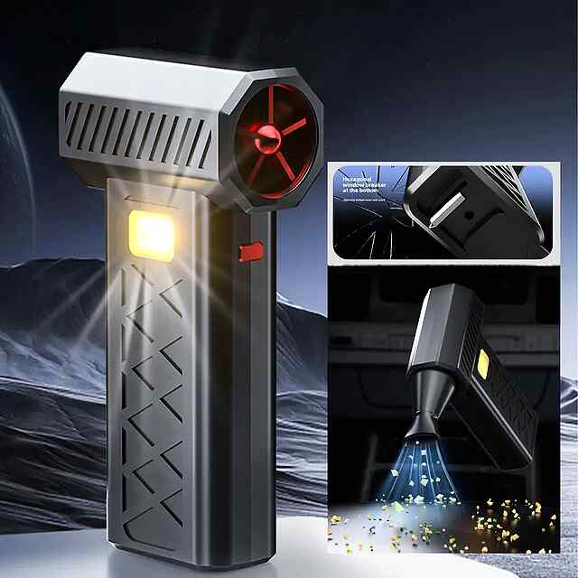 LED компресор-вентилятор для кемпінгу та прибирання: багатофункціональний, портативний, потужний. - 2 фото товару