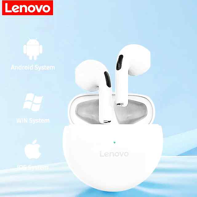 Lenovo Bluetooth 5.0 навушники, білі - активне шумозаглушення, водостійкі. Доставка Україна.
