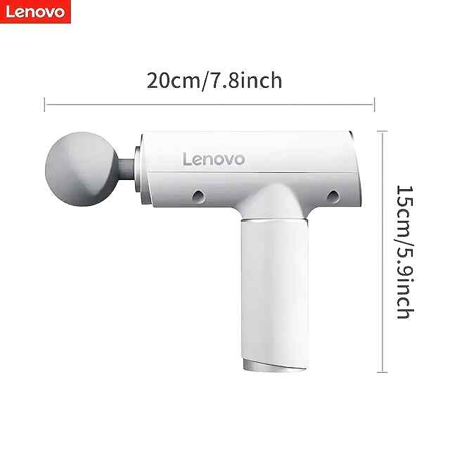 Lenovo Масажний пістолет 5 режимів вібрації   USB зарядка 6 насадок для розслаблення м'язів - 3 фото товару