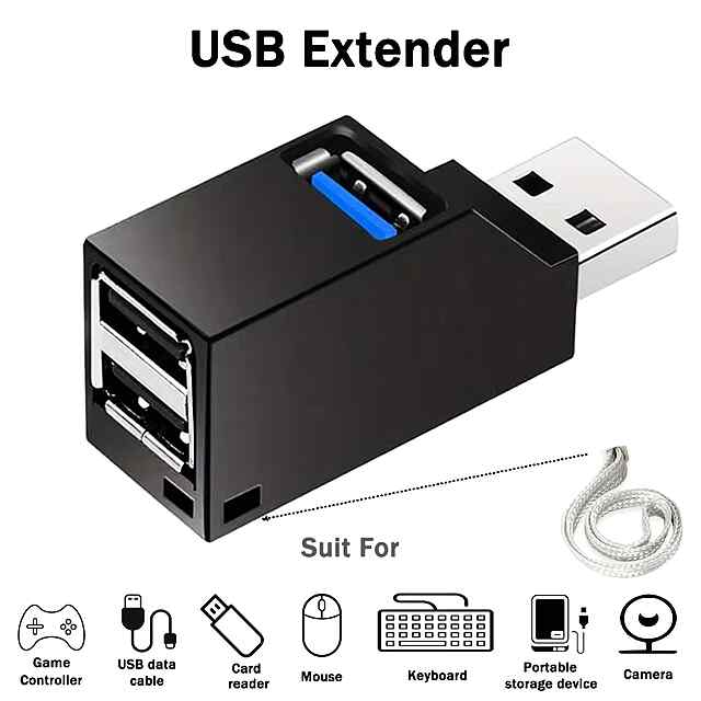 МеiGlobal USB 3.0   2xUSB 2.0 Розгалужувач для ПК, Ноутбук — Швидка передача даних - 1 фото товару