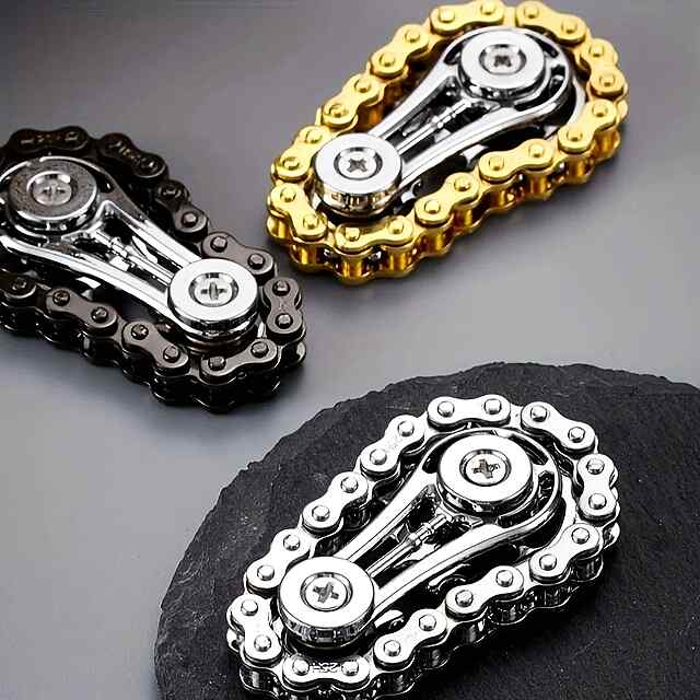 Металевий EDC спінер - антистрес зірочки на ланцюгах, для концентрації, плавно обертається. - 2 фото товару