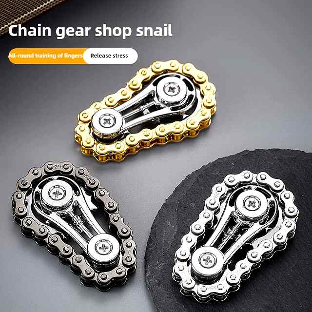 Металевий EDC спінер із зірочками – антистрес з велосипедного ланцюга. Стійкий до бою! - 2 фото товару