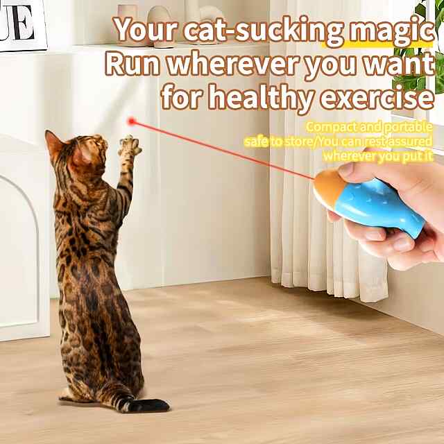 Міні-лазерна іграшка для кішок з батарейками: розваги та здоров'я улюбленця! - 2 фото товару