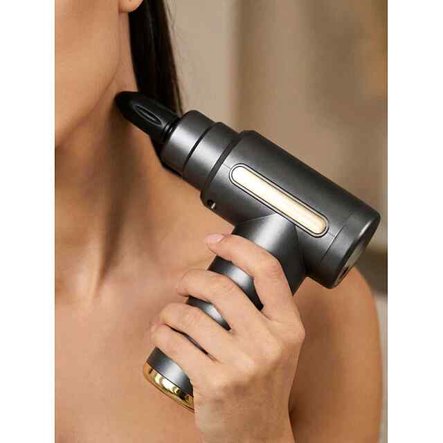 Міні масажер для м'язів - портативний, з насадками та USB. Зменшує біль, розслаблює. CE сертифікат. Комплектація: Масажер, Насадки, Посібник, Кабель. - 2 фото товару