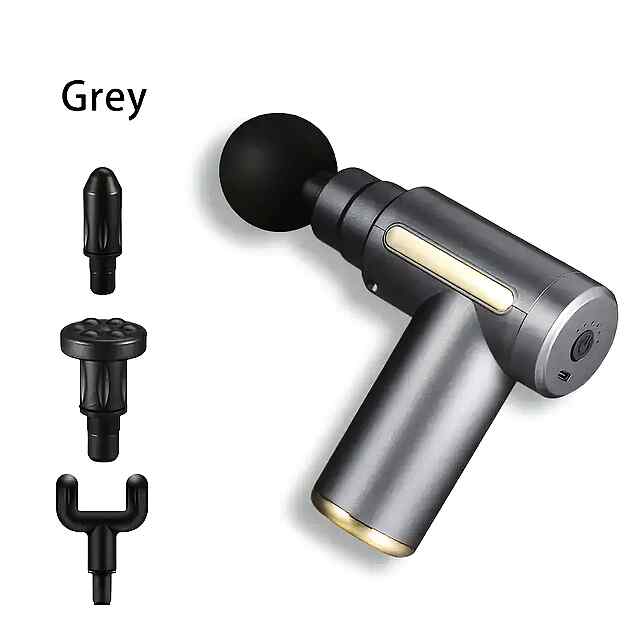 Міні масажний пістолет з 4 насадками – розслаблює м'язи, портативний. CE серт. 1200 мАг. В комплекті все необхідне.