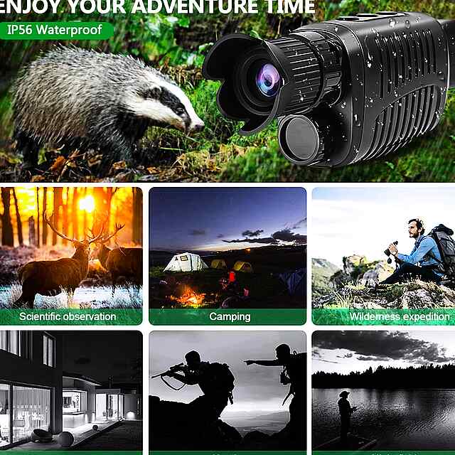 Монокуляр нічного бачення 1080P HD з ІЧ-камерою і 5x зумом для полювання - 1 фото товару