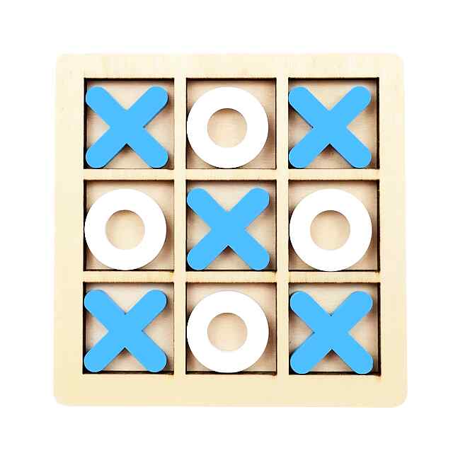 Ігрова Монтессорі головоломка Хрестики-Нулики дерев'яна 10×10 см для дітей від 3 років. Логічна, інтелектуальна гра на розвиток.
