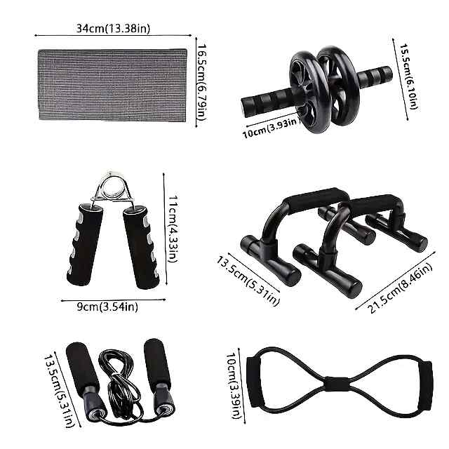 Набір для тренування преса: стійка, колесо, килимок, еспандери, скакалка   торсіонний еспандер для дому. - 1 фото товару
