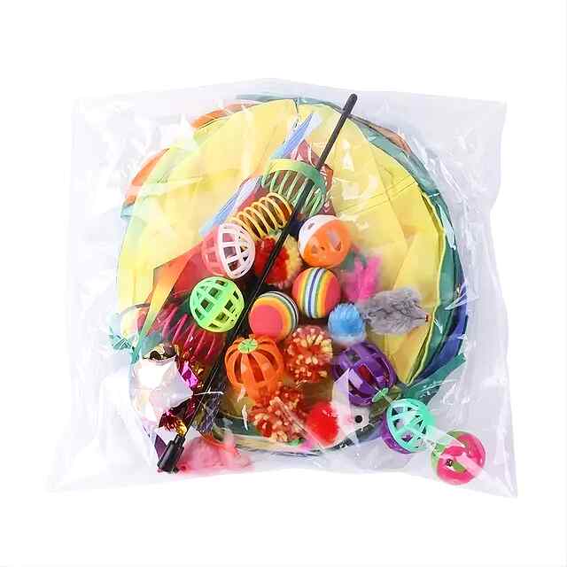 Набір іграшок для котів: тунель паличка м'ячики для забав та розвитку - 2 фото товару