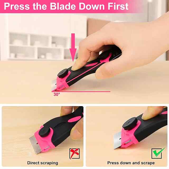 Ніж-скребок двосторонній для зняття клею та очищення поверхонь   запасні леза (20шт) - 1 фото товару