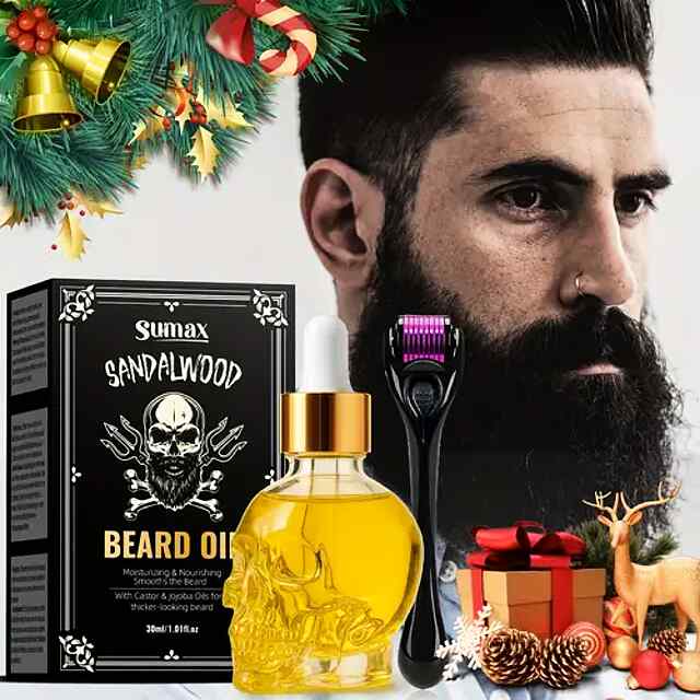 Олія для бороди SUMAX з сандалом   Мезоролер (дермаролер) 0,25 мм – Комплексний догляд за бородою  шкірою обличчя!