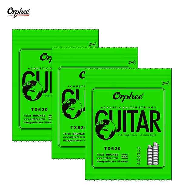 Orphee TX620 - струни Extra Light для акустичної гітари | Яскраве звучання   м'який натяг - 1 фото товару