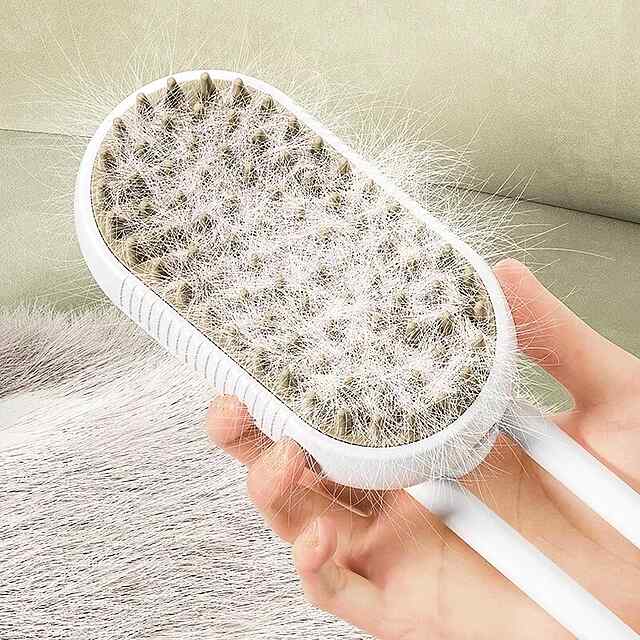 Парова щітка для собак і котів - масажер-спрей, хакі - 1 фото товару