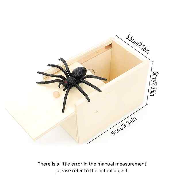 Павук з дерев'яної коробки для розіграшів, вечірок, антистрес-іграшка - 2 фото товару