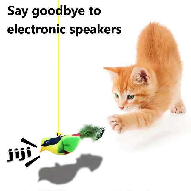 Підв. інтеракт. іграшка Зелена пташка з м’ятою та звуком для котів