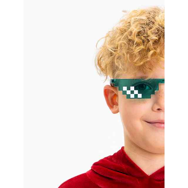 Піксельні окуляри Thug Life - Зелені - Аксесуар для фото, TikTok 8-bit - 1 фото товару