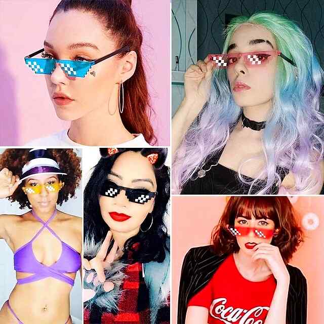 Піксельні окуляри Thug Life - Зелені - Аксесуар для фото, TikTok 8-bit - 2 фото товару