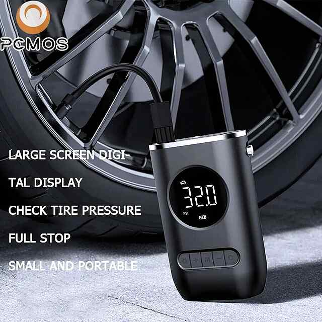 Портативний бездротовий автомобільний компресор з цифровим дисплеєм, 150 PSI - 2 фото товару