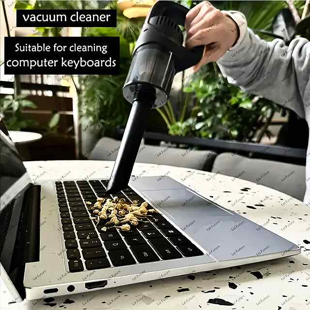 Портативний бездротовий пилосос з Li-ion акумулятором 1800мАг, 25Вт. Набір включає USB кабель   3 насадки. - 2 фото товару