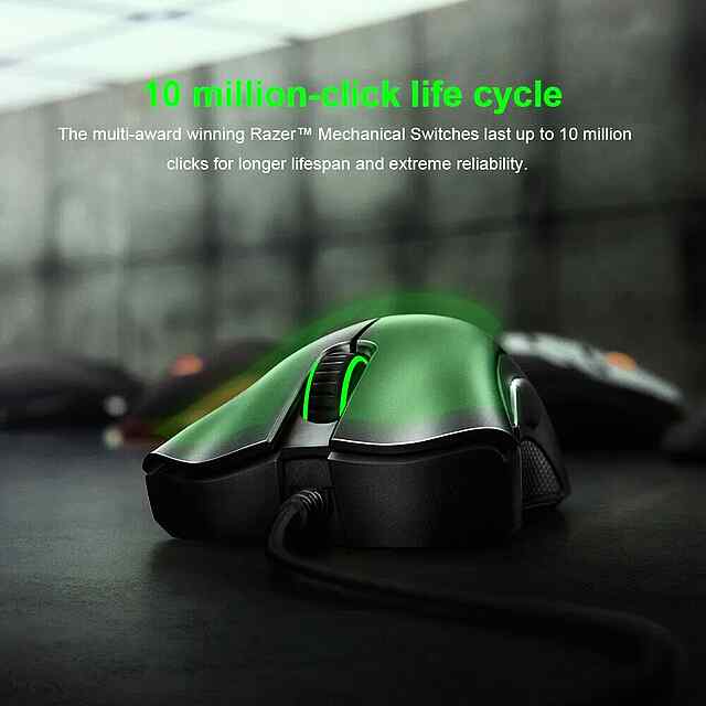 Razer DeathAdder Essential USB мишка 6400DPI провідна, зелене підсвічування, ергономічна - 2 фото товару