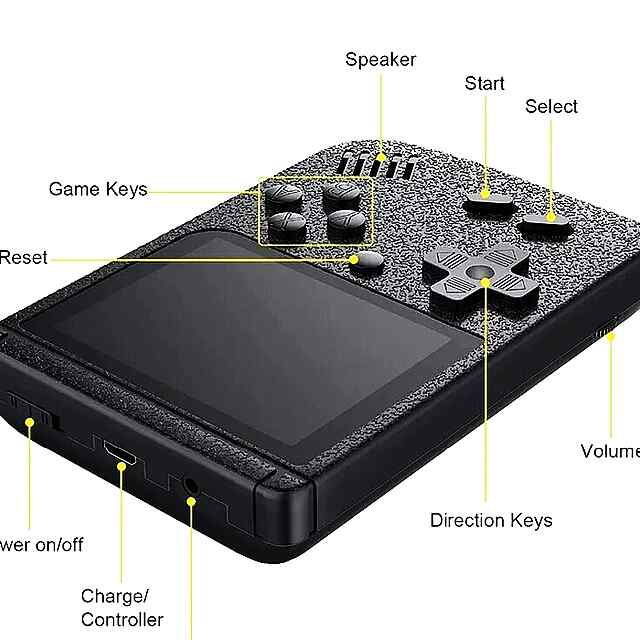Retro Game Box - 400 ігор Dendy 8bit / портативна консоль, 3 екран, зарядка USB, грай до 6 год. - 1 фото товару