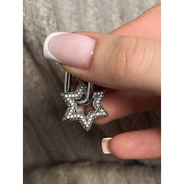 Сережки жіночі 3в1 кільця з зірочками, Україна, знижка INSTAGRAM - 2 фото товару