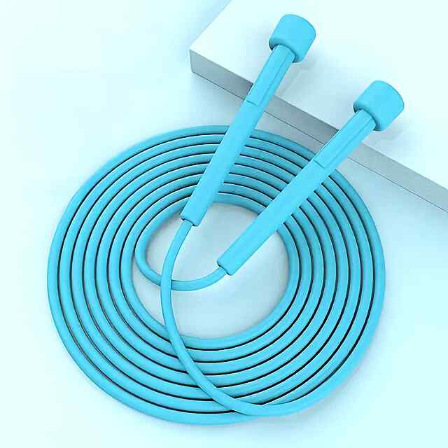 Скакалка рожева, регульована, зручна ручка з пластику, міцна мотузка, для тренувань. - 2 фото товару