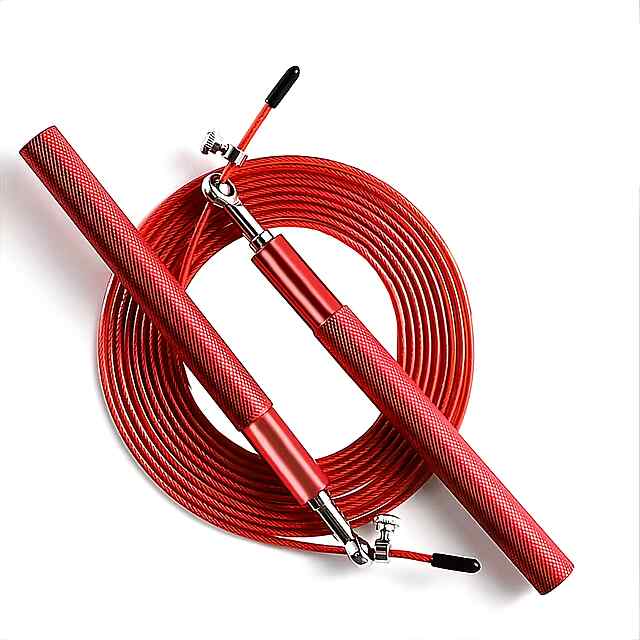 Скакалка швидкісна MOGOLD професійна регульована, з підшипниками та ПВХ тросом, для фітнесу, кардіо.