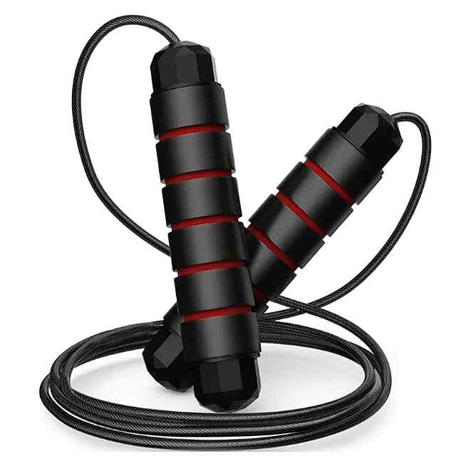 Скакалка зі сталевим тросом, підшипниками та зручними ручками. Регульована довжина для комфортного тренування. - 3 фото товару