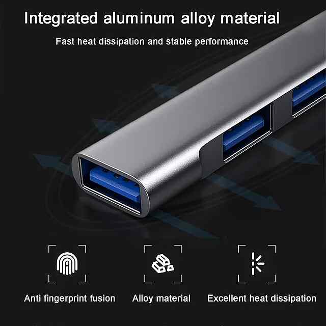 SlimUSB USB хаб Type-C - 4 порти (1х3.0   3х2.0) для ноутбуків, ПК та консолей - 1 фото товару